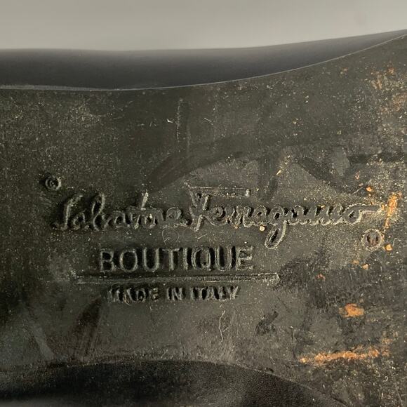 SALVATORE FERRAGAMO Size 5 Black Leather Split Toe Side Zipper Boots - Picture 7 of 8